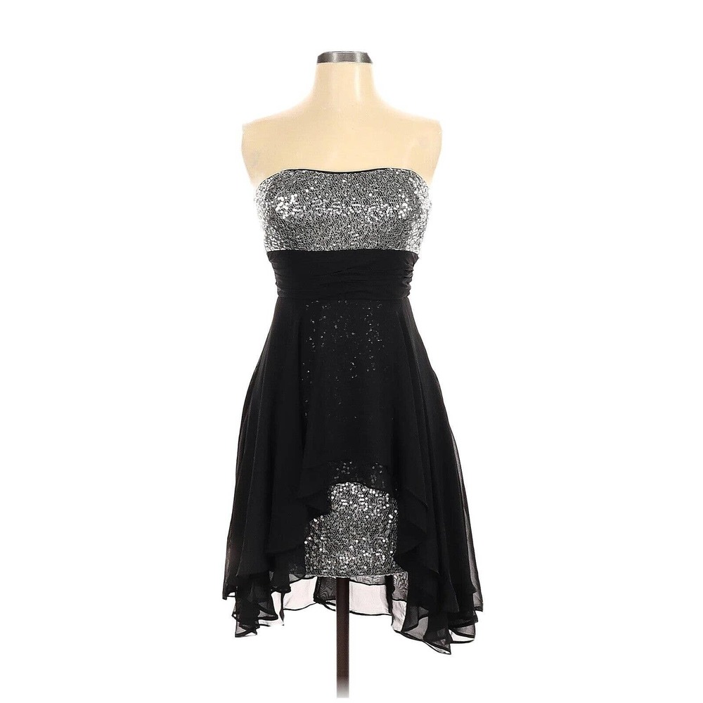 City Studio Black and Glitter Cocktail Dress